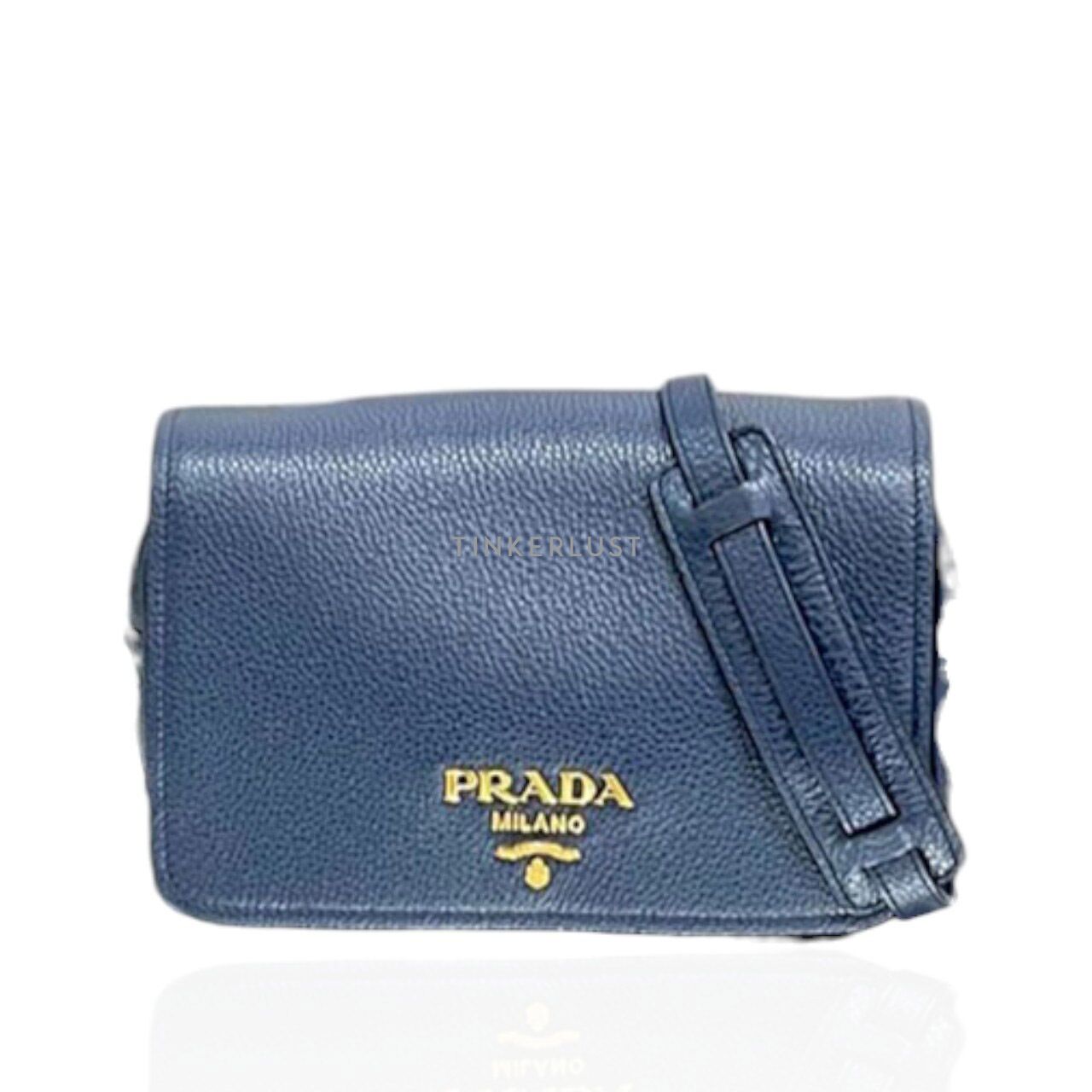 tas sling bag Prada 1BD163 Camera Blue GHW Sling Bag Tinkerlust